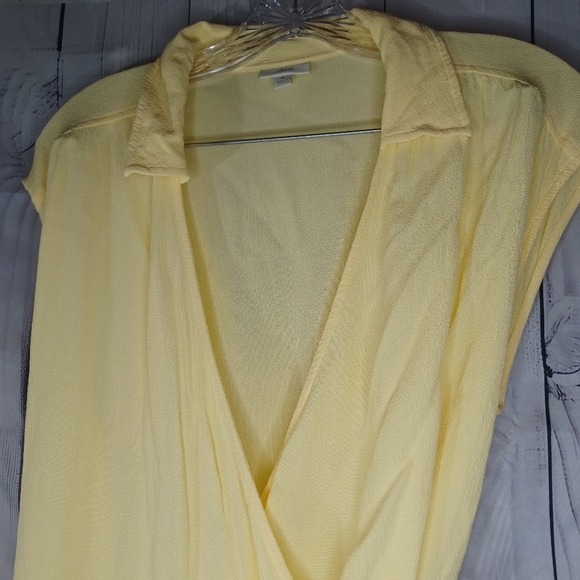 J.Jill Yellow Wrap Rayon Top - Picture 2 of 10